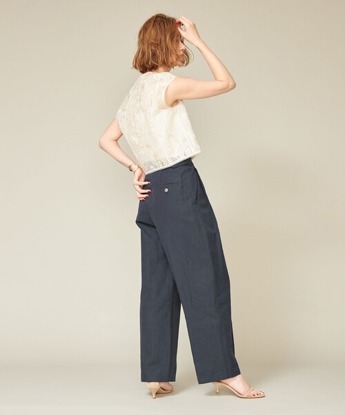 conte ヘリンボーン　タックワイドパンツ conte パンツ 「conte」ヘリンボーン タック ワイドパンツ