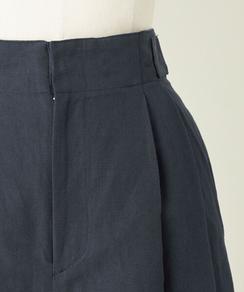 conte パンツ 「conte」ヘリンボーン タック ワイドパンツ