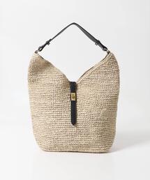極美品 SEA ショルダーラウンドカゴバッグ S かごバック ラフィア かごバッグ カゴバッグ VIOLAd'ORO ラフィアワンショルダーバッグ