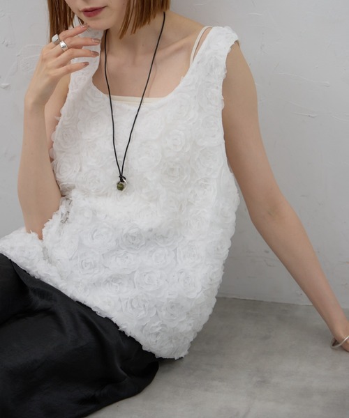 leimn ベスト ジレ 「フラワーモチーフベスト」 レディース : ZOZOTOWN