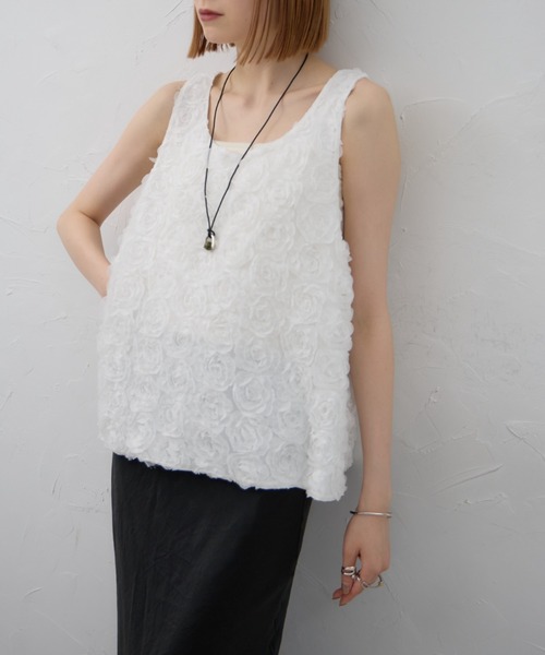 leimn ベスト ジレ 「フラワーモチーフベスト」 レディース : ZOZOTOWN