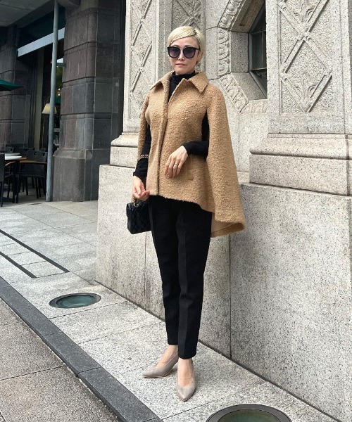JENNE」 ポンチョコート SMALL ブラック レディース : ZOZOTOWN Yahoo