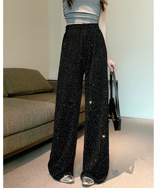 フレアパンツ　ラメ FUNdaysion パンツ ラメリラックスパンツ レディース : ZOZOTOWN Yahoo