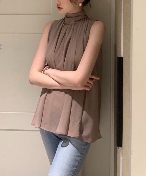 ブラウス シャツ フレア ノースリーブ ブラウス レディース UNITED ARROWS ブラウス シャツ チェック フレアノースリーブ
