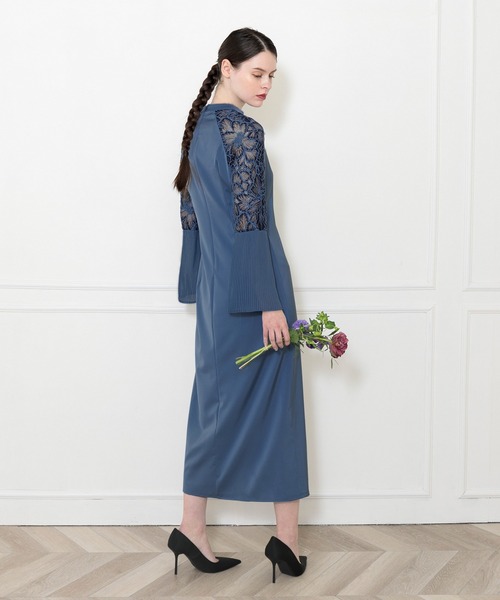 LEJA ブラウン ロングワンピース 長袖　ドレス 大人の上質 Leja（レジャ）｜ワンピース/ドレス（ブラウン系