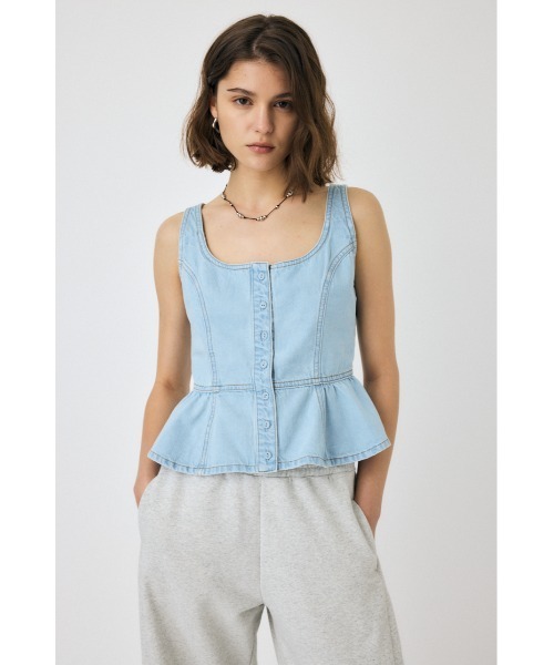 MOUSSY 「セットアップ対応」SQUARE NECK DENIM ビスチェ