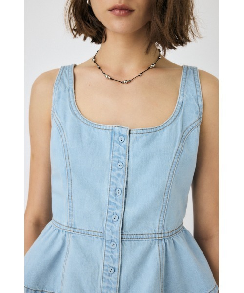 MOUSSY（マウジー） 「セットアップ対応」SQUARE NECK DENIM ビスチェ