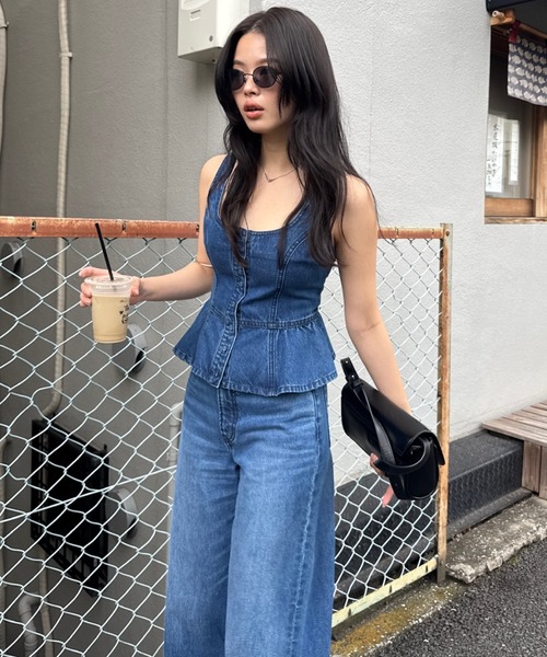MOUSSY 「セットアップ対応」SQUARE NECK DENIM ビスチェ