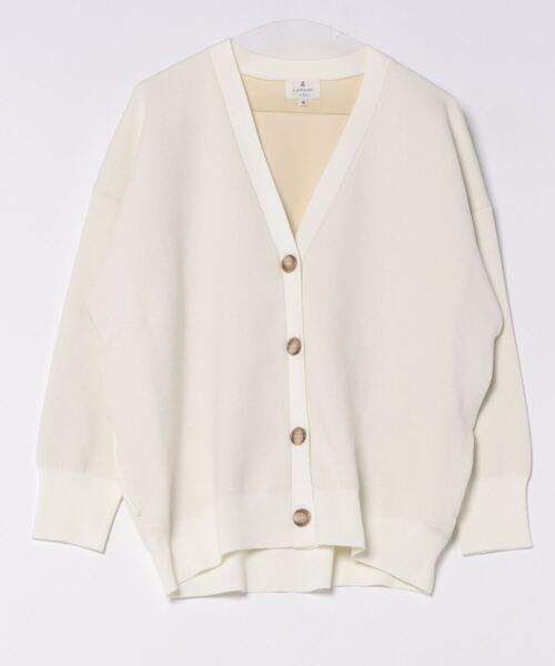 「LANVIN en Bleu」 ニットカーディガン 38 オフホワイト レディース