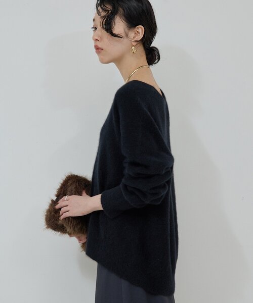 ニット セーター ファーウールキーネックニット レディース GALLARDAGALANTE ニット セーター ファーウールキーネックニット