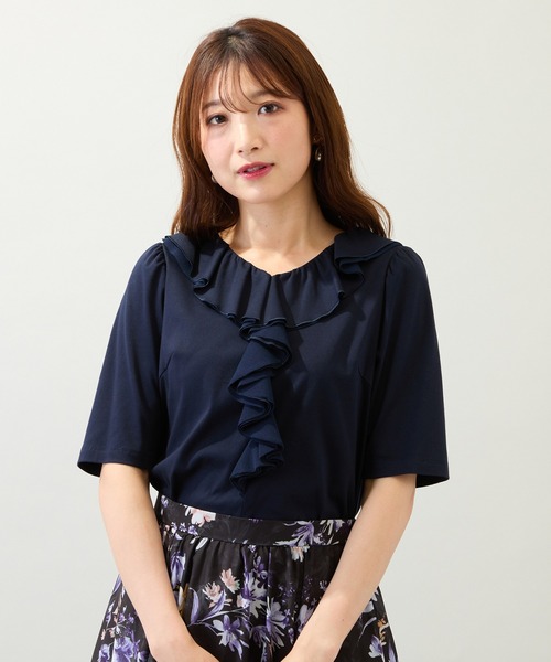 tシャツ 「接触冷感/綿100%/手洗いOK」フリルカットソー レディース