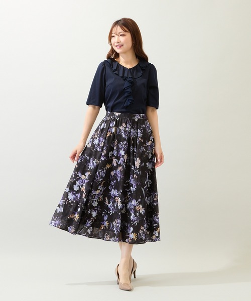 新品 ローズティアラ46 接触冷感/綿100%/手洗いOK フリルカットソー Rose Tiara（ローズティアラ） tシャツ 「接触冷感/綿100%/手洗いOK