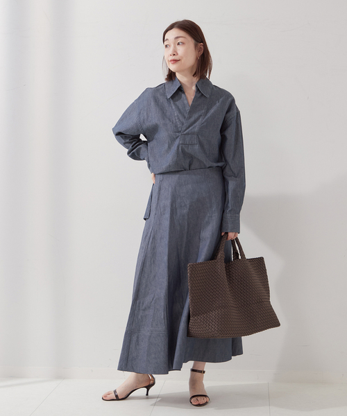 ブラウス シャツ 5.5OZ DENIMスキッパーシャツ レディース