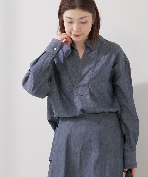 ブラウス シャツ 5.5OZ DENIMスキッパーシャツ レディース