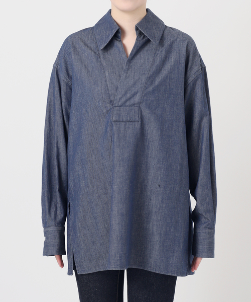 ブラウス シャツ 5.5OZ DENIMスキッパーシャツ レディース