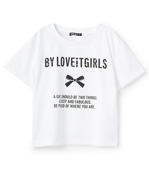 by LOVEiT tシャツ 「接触冷感」ロゴリボンプリントTシャツ キッズ