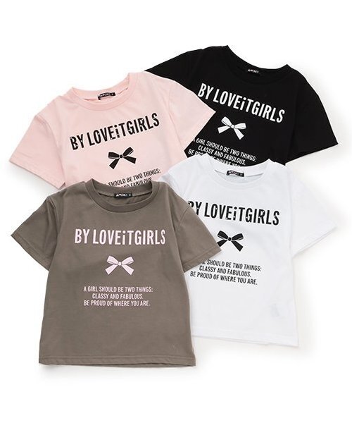 by LOVEiT tシャツ 「接触冷感」ロゴリボンプリントTシャツ キッズ