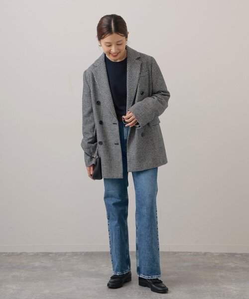 IENA upperhights 別注 ストレートデニムパンツ 24 ブルー IENA ジーンズ デニム デニムパンツ upper hights/アッパー