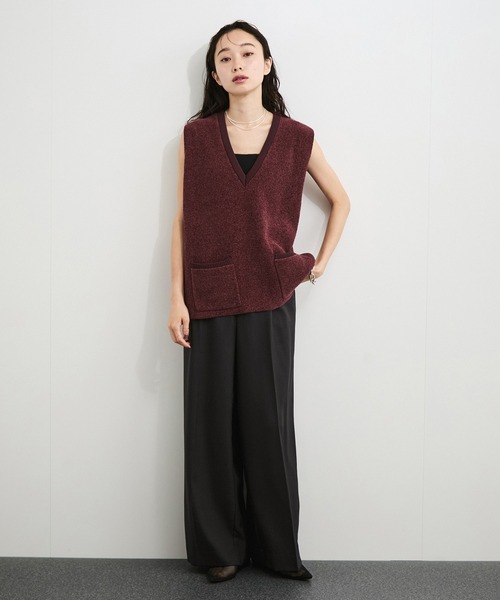 LE CERCLE par rope' ベスト ジレ 「セットアップ対応」モール糸ダブル