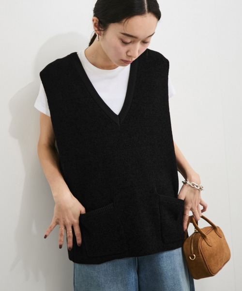 C.E シーイー 22SS 日本製 WAVE LINE WOOL VEST ウェーブラインウールベスト L BLACK セーター CAV EMPT ニット トップス【中古】【C.E】 C.E シーイー 22SS 日本製 WAVE LINE WOOL VEST ウェーブラインウール