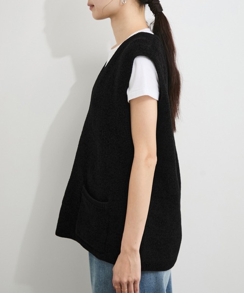 LE CERCLE par rope' ベスト ジレ 「セットアップ対応」モール糸ダブル