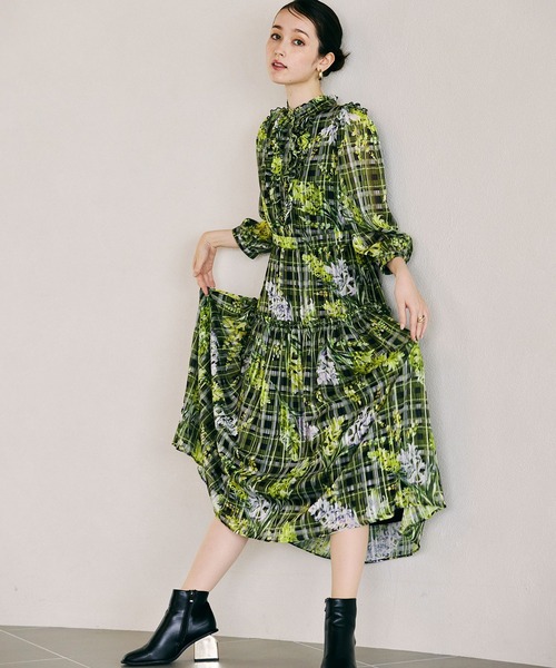 Audie a Muses（オーディア ミューズ） ワンピース フラワーチェック
