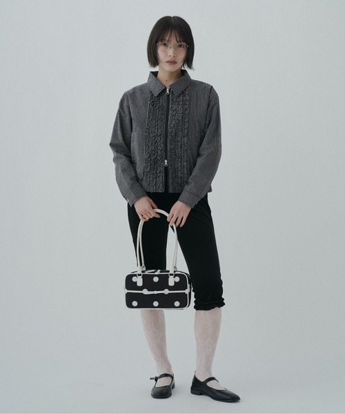 FEKETE（フェケテ） パンツ velour frill capri pants / ベロアフリル