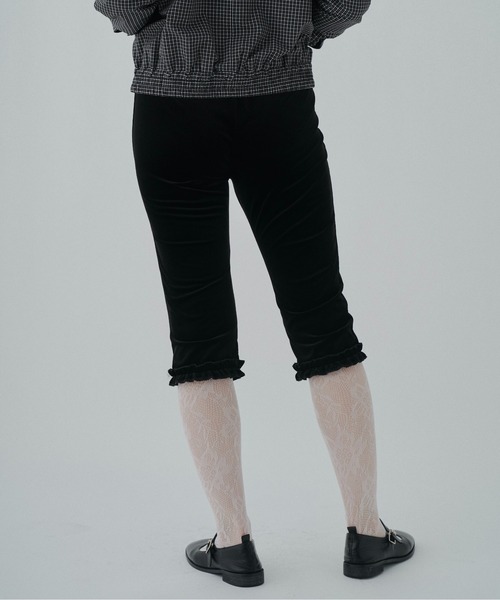 KAPITAL フリルパンツ FEKETE（フェケテ） パンツ velour frill capri pants / ベロアフリル