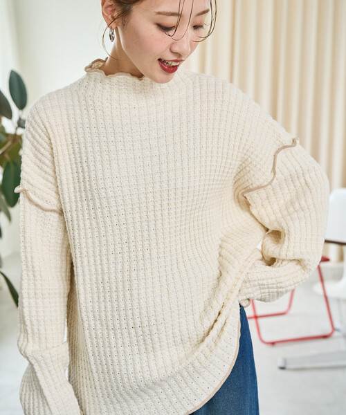 FREAK'S STORE ニット セーター 限定展開 ヘビー ワッフル メロー