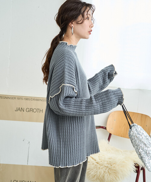 最終値下げ HYKE 24AW ワッフルニットセーター アンチピリングワッフル編みクルーネック長袖ニット | 【公式】SPU