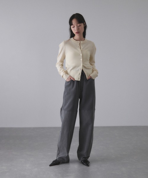 ADAM ET ROPE'（アダムエロペ） カーディガン 梳毛クルーネック