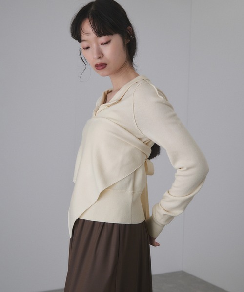 ADAM ET ROPE'（アダムエロペ） カーディガン 梳毛クルーネック