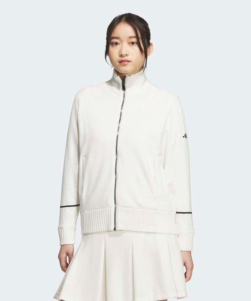 adidas（アディダス） ニット セーター 防風性 裏地 フルジップ ニット