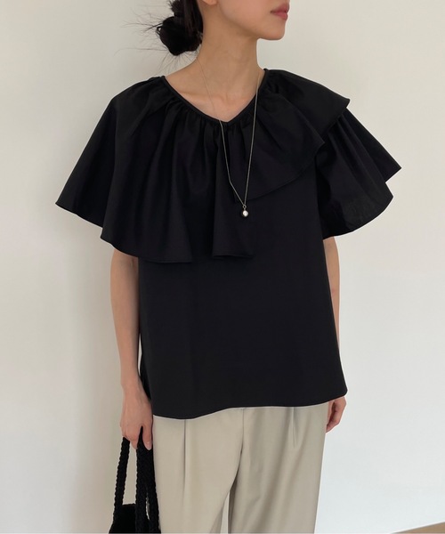 「Didot.showroom」 半袖ブラウス FREE ホワイト レディース_画像4