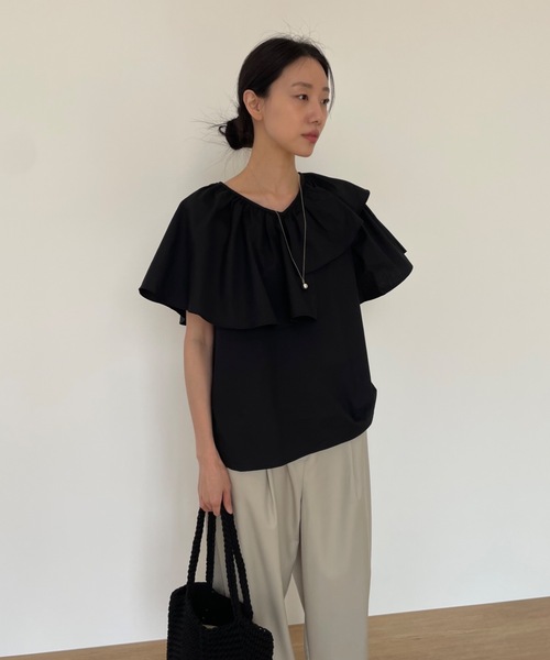 「Didot.showroom」 半袖ブラウス FREE ホワイト レディース_画像5