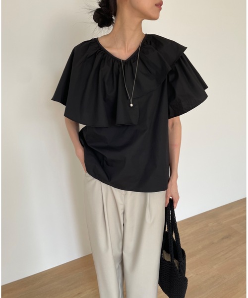 「Didot.showroom」 半袖ブラウス FREE ホワイト レディース_画像6