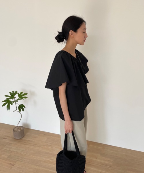 「Didot.showroom」 半袖ブラウス FREE ホワイト レディース_画像7