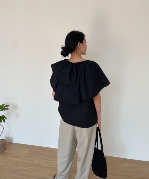 「Didot.showroom」 半袖ブラウス FREE ホワイト レディース_画像8