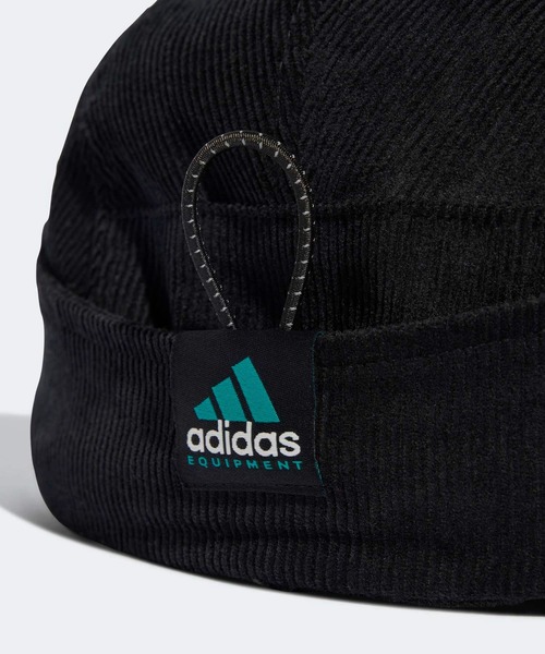 90s★アディダス★トレフォレイル フリース耳当て付きキャップ 黒★タグ付き adidas（アディダス） キャップ 帽子 イヤーフラップ キャップ