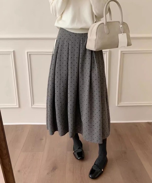 スカート ドット柄タックプリーツスカート : ZOZOTOWN Yahoo!店 - 通販
