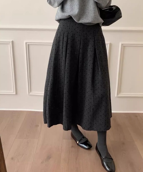 スカート ドット柄タックプリーツスカート : ZOZOTOWN Yahoo!店 - 通販