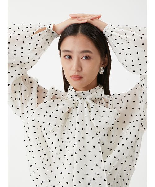 Mila Owen（ミラオーウェン） ブラウス シャツ ボウタイシアーブラウス