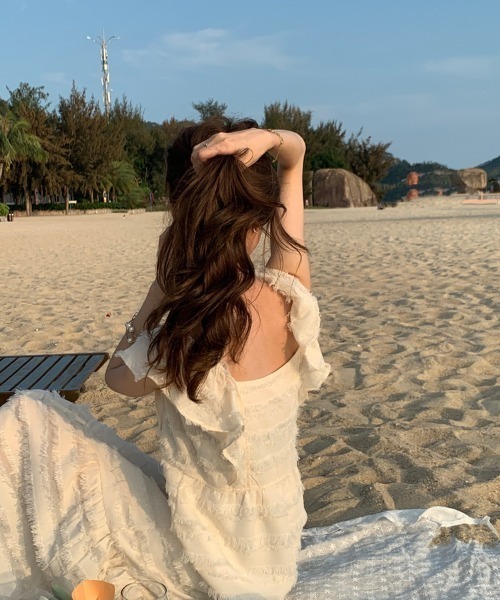 「N.s」 半袖ワンピース FREE アイボリー レディース_画像3