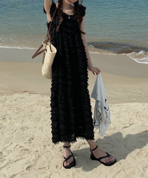 「N.s」 半袖ワンピース FREE アイボリー レディース_画像5