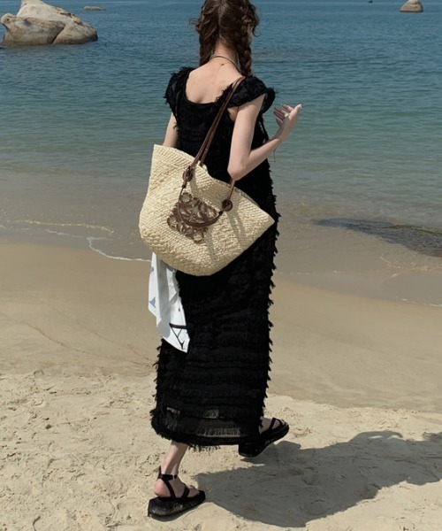 「N.s」 半袖ワンピース FREE アイボリー レディース_画像7