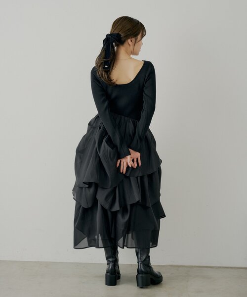 Chico（チコ） ワンピース 「WEB限定/SALON by Chico」タックチュール