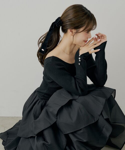 【ブランドタグ付き】Bibiy. チュールロングワンピース　Bibiy DELP ブランドタグ付き】Bibiy. チュールロングワンピース Bibiy DELP