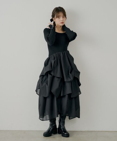 Chico（チコ） ワンピース 「WEB限定/SALON by Chico」タックチュール