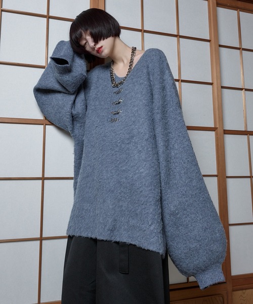 狐独 セーター ニット ファイヤーフックボリュームニット メンズ