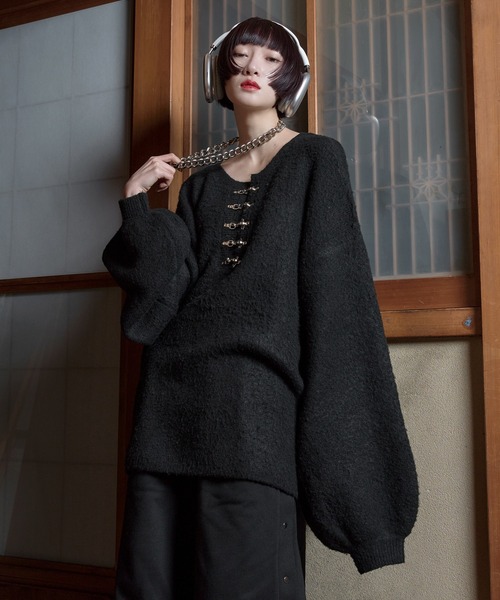 狐独 セーター ニット ファイヤーフックボリュームニット メンズ